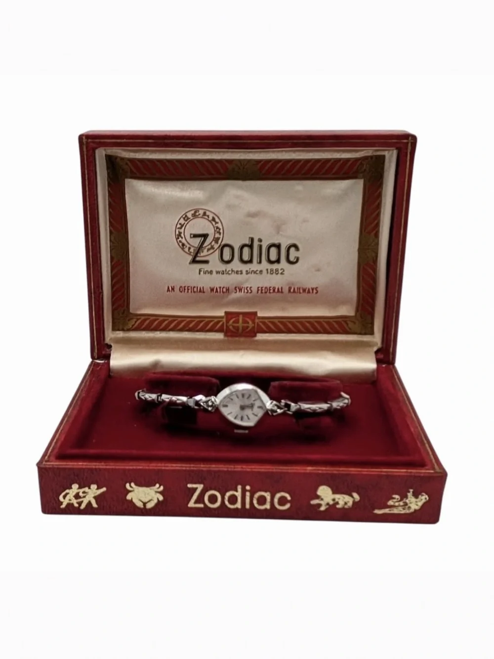 1950’s Vintage Zodiac Watch 10k RGP with Presentation Box & Tags! FULL Gift Set!